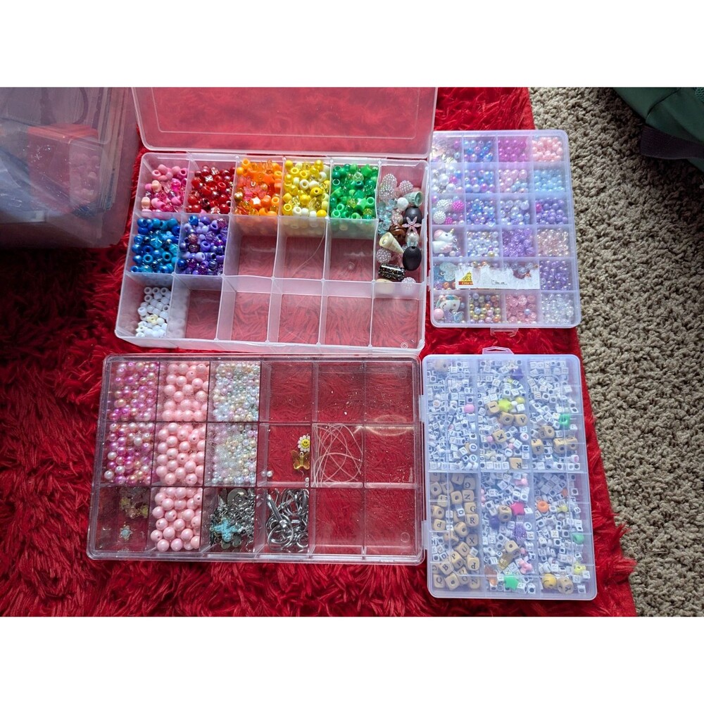 Craft Jewelry Bead Kit Lot 4 Boxes Rainbow Pony Letter Beads Y2K Kandi